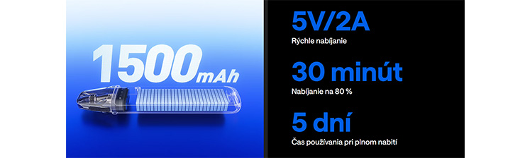 OXVA Xlim Pro 3 e-cigarette skutočne rýchle nabíjanie prístroja